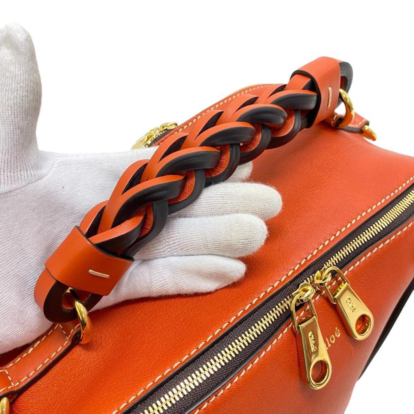 Chloé, Orange, Leather, handbag
