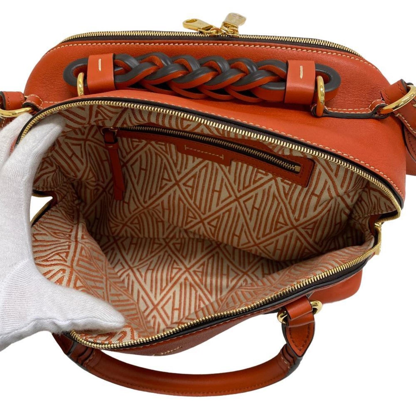 Chloé, Orange, Leather, handbag