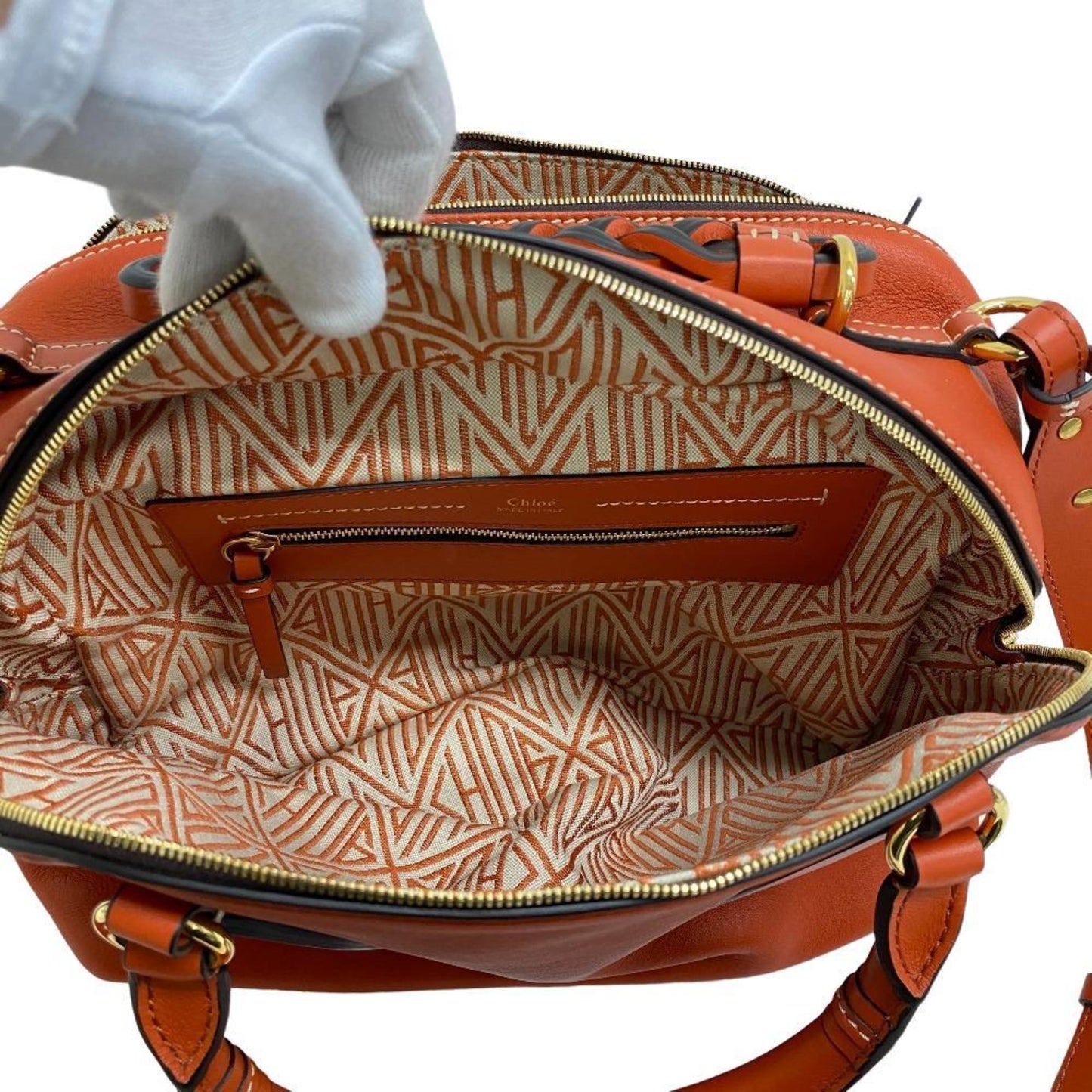 Chloé, Orange, Leather, handbag