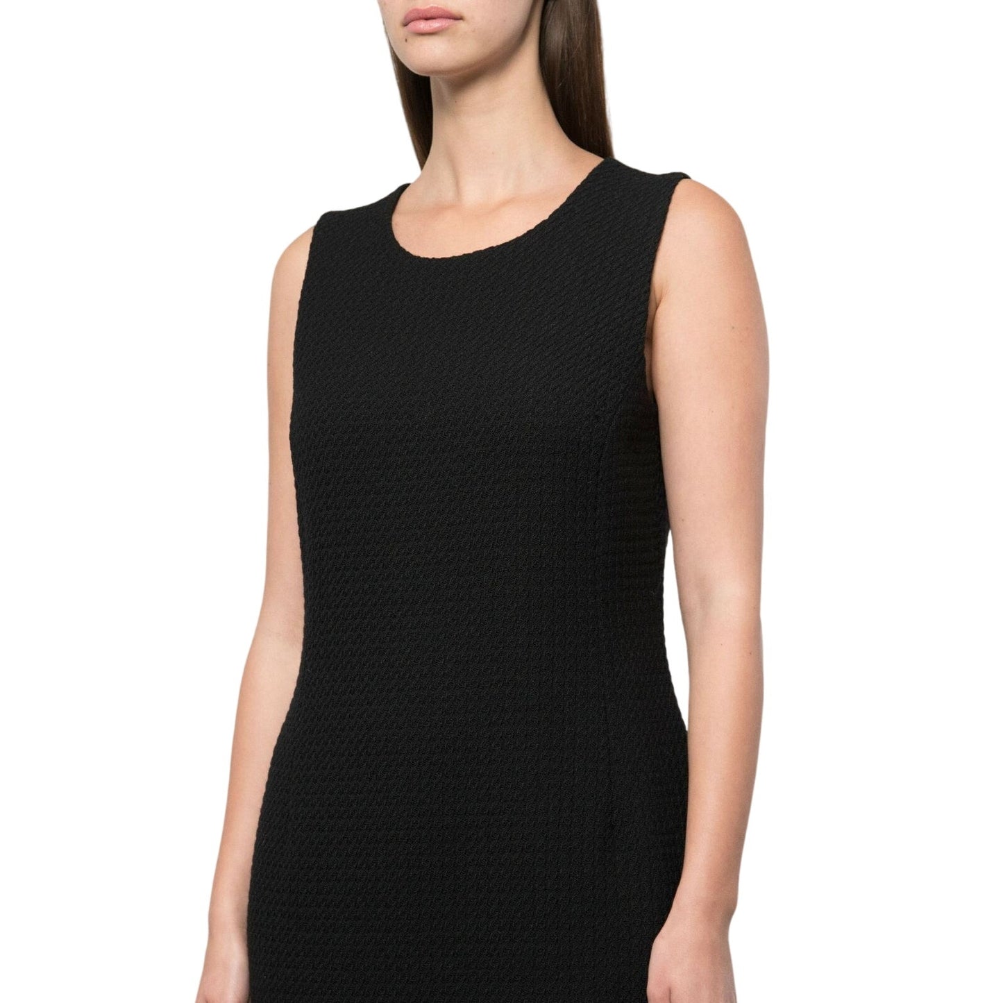 Mariella Burani Midi Black Wool Dress
