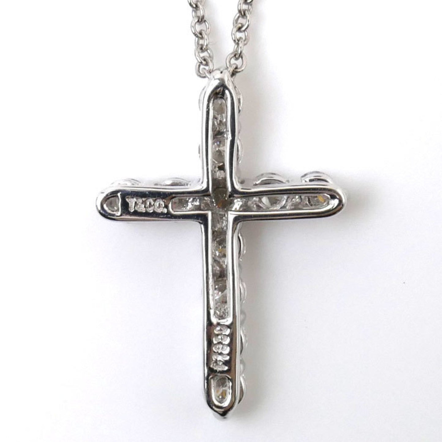 Tiffany & Co Croix, Silver, Platinum, necklace