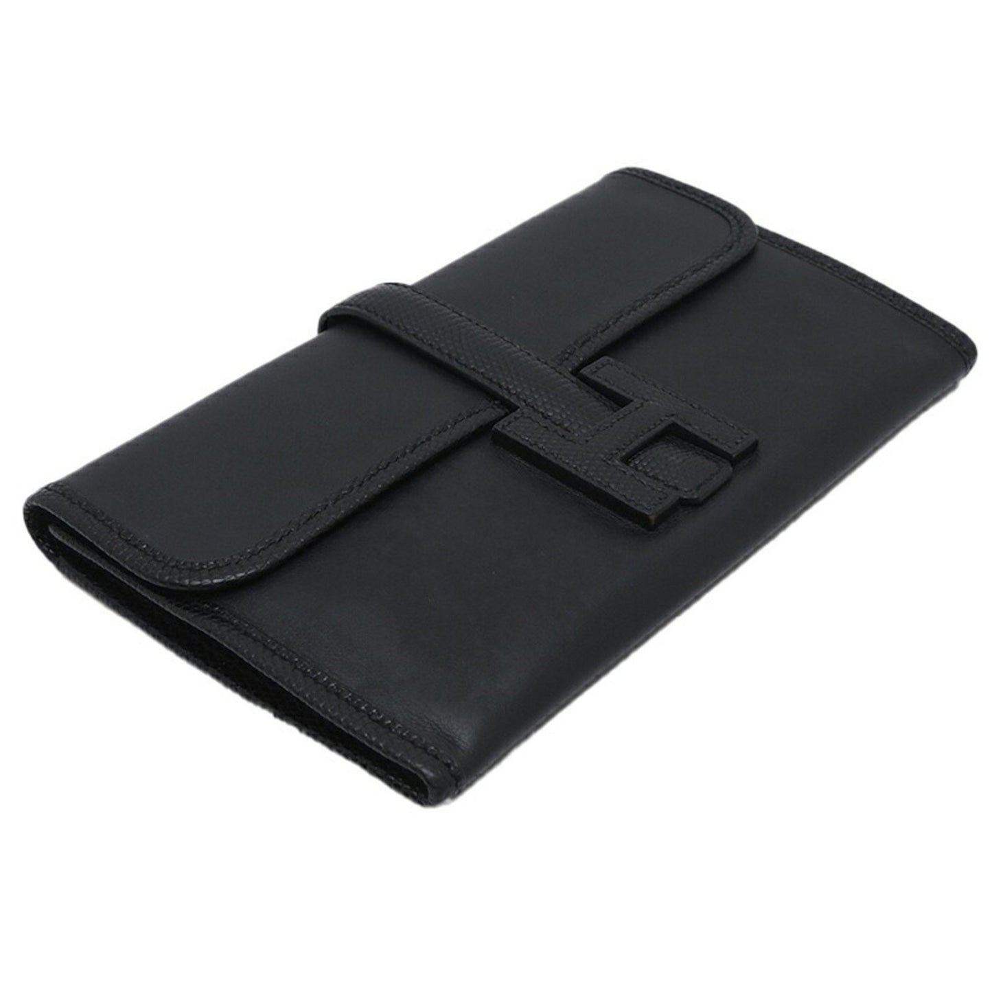 Hermès --, Black, Leather, wallet
