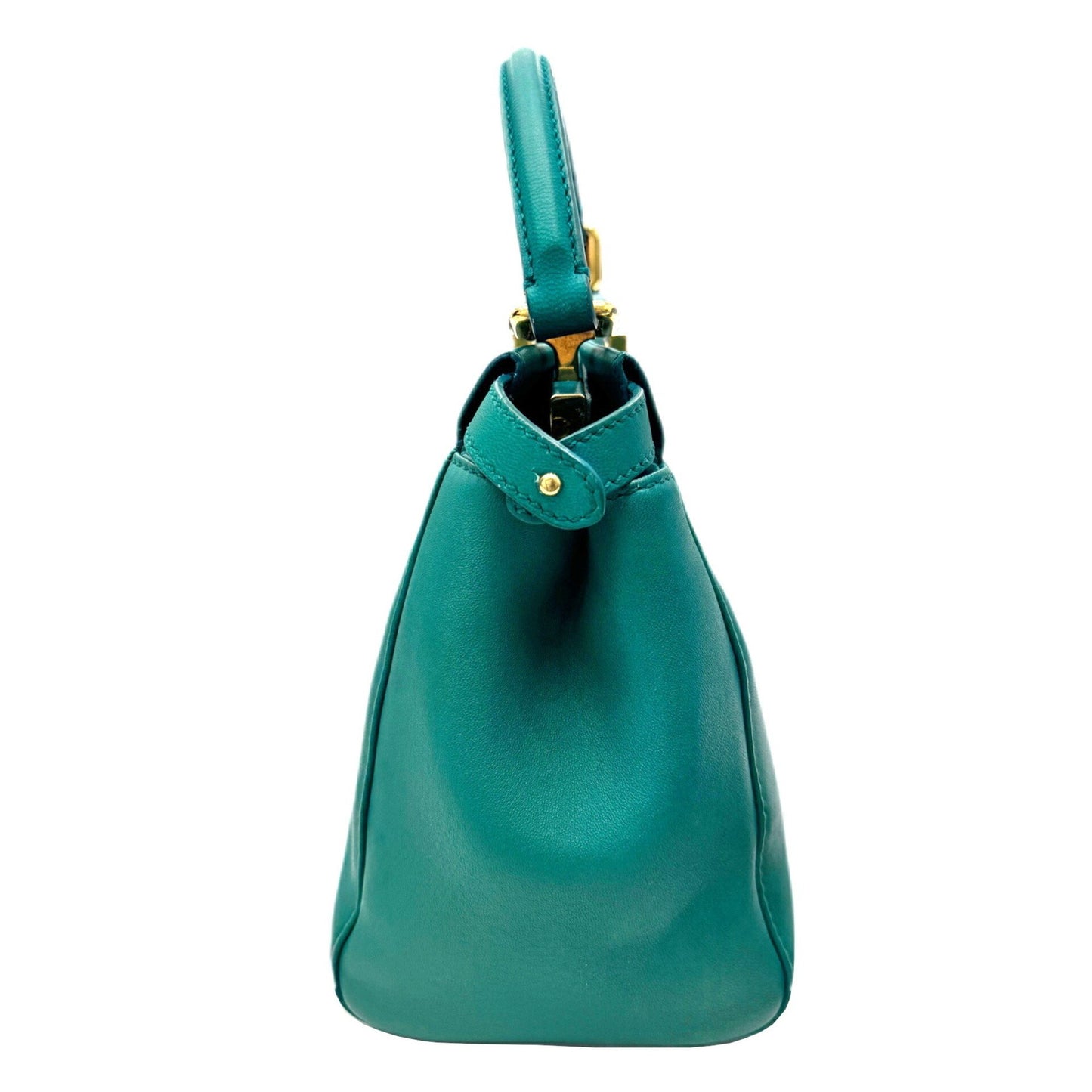 Fendi Peekaboo, Green, Leather, handbag