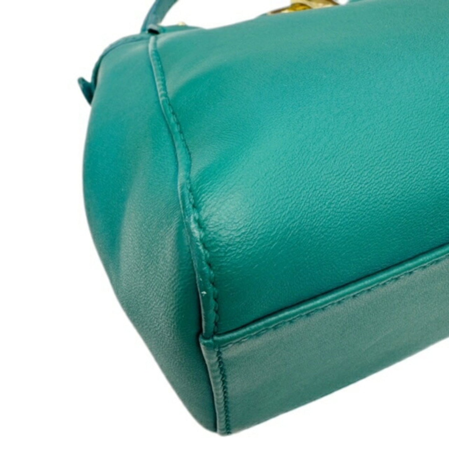 Fendi Peekaboo, Green, Leather, handbag