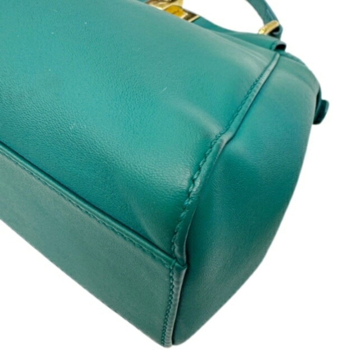 Fendi Peekaboo, Green, Leather, handbag