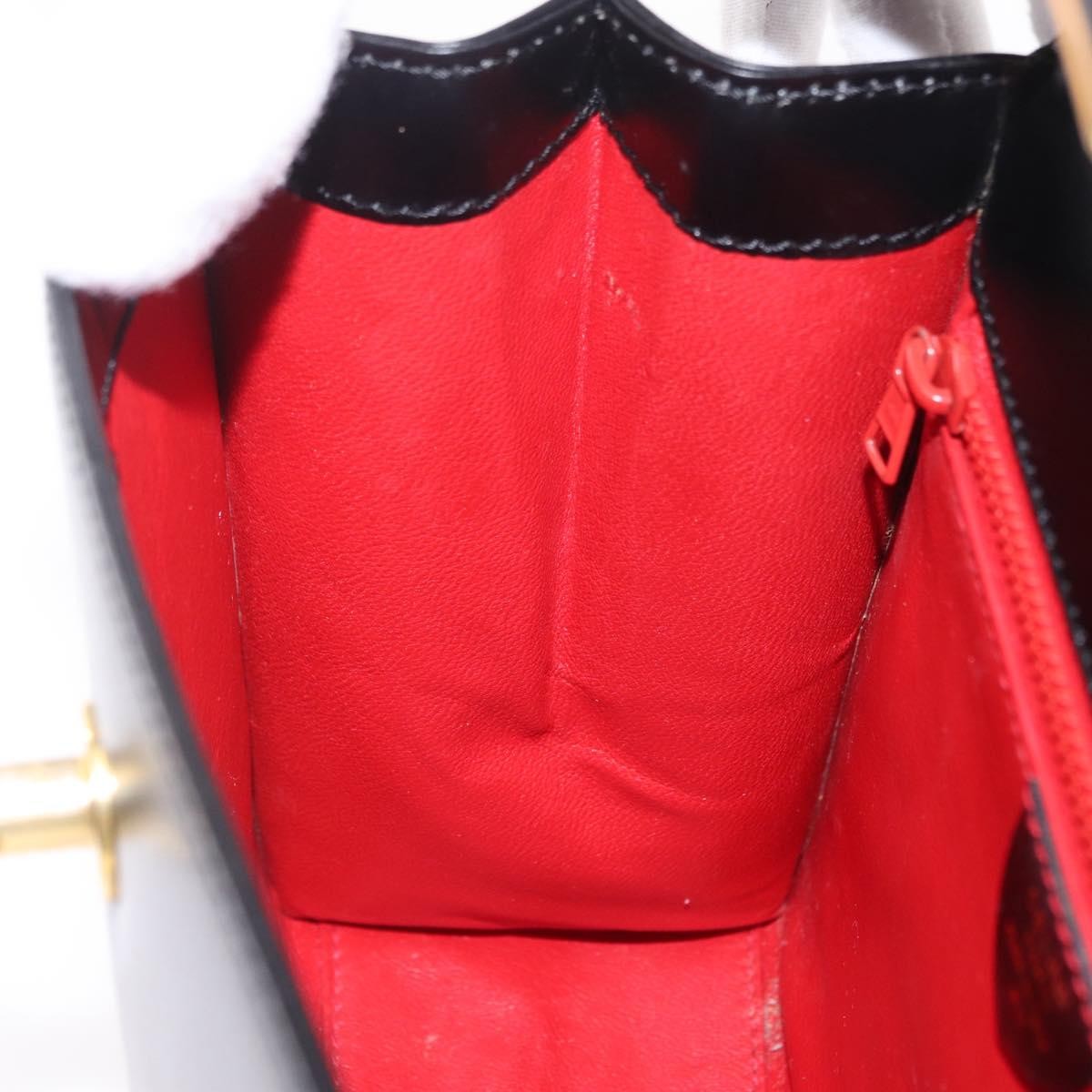 Celine Vintage Logo Top Handle Leather, Black, Leather, Handbag