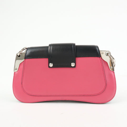 Prada Sidonie City Calf, Pink, Leather, Shoulder Bag