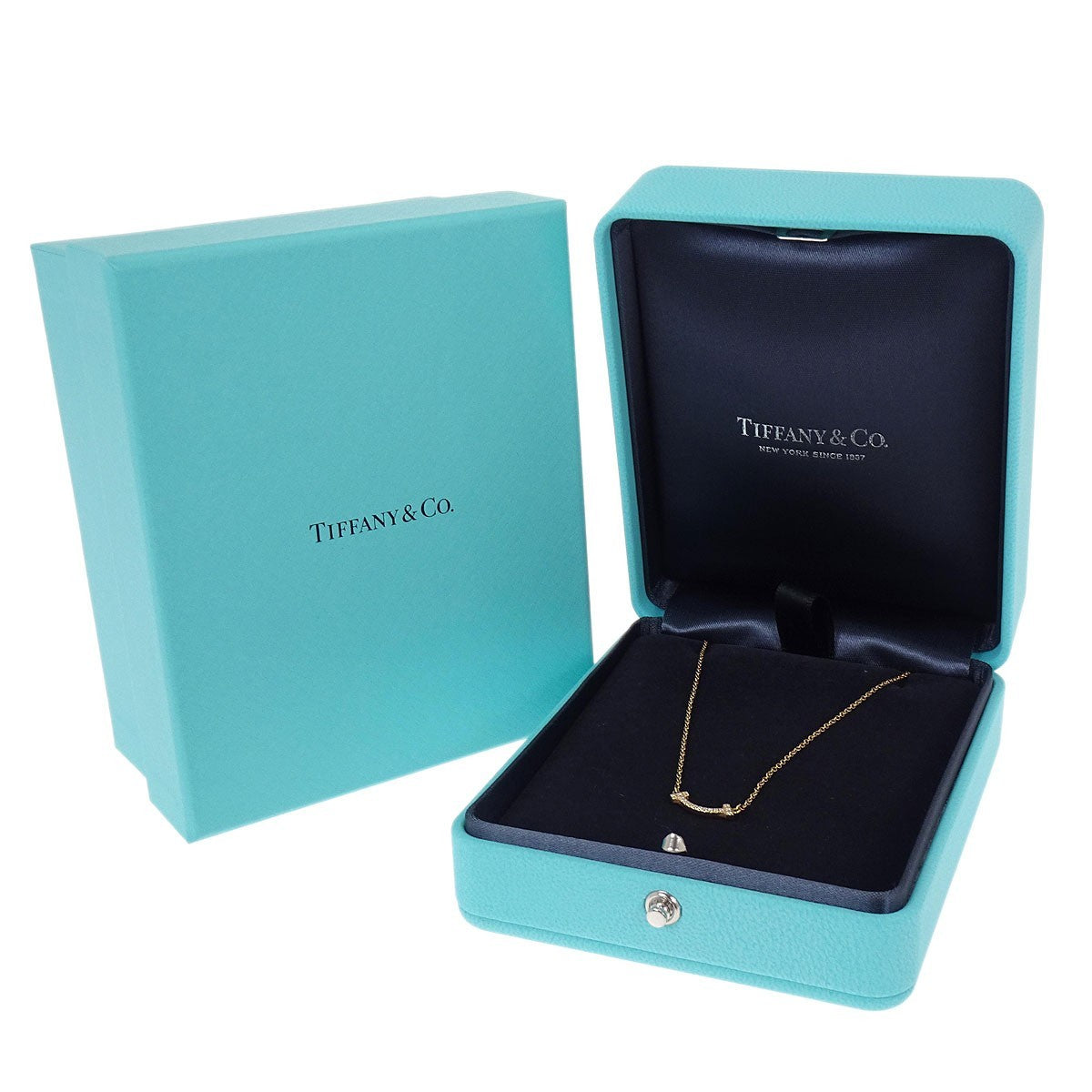 Tiffany & Co. T Smile Pendant 18K Yellow Gold with Diamonds, Gold, Yellow Gold, Necklace
