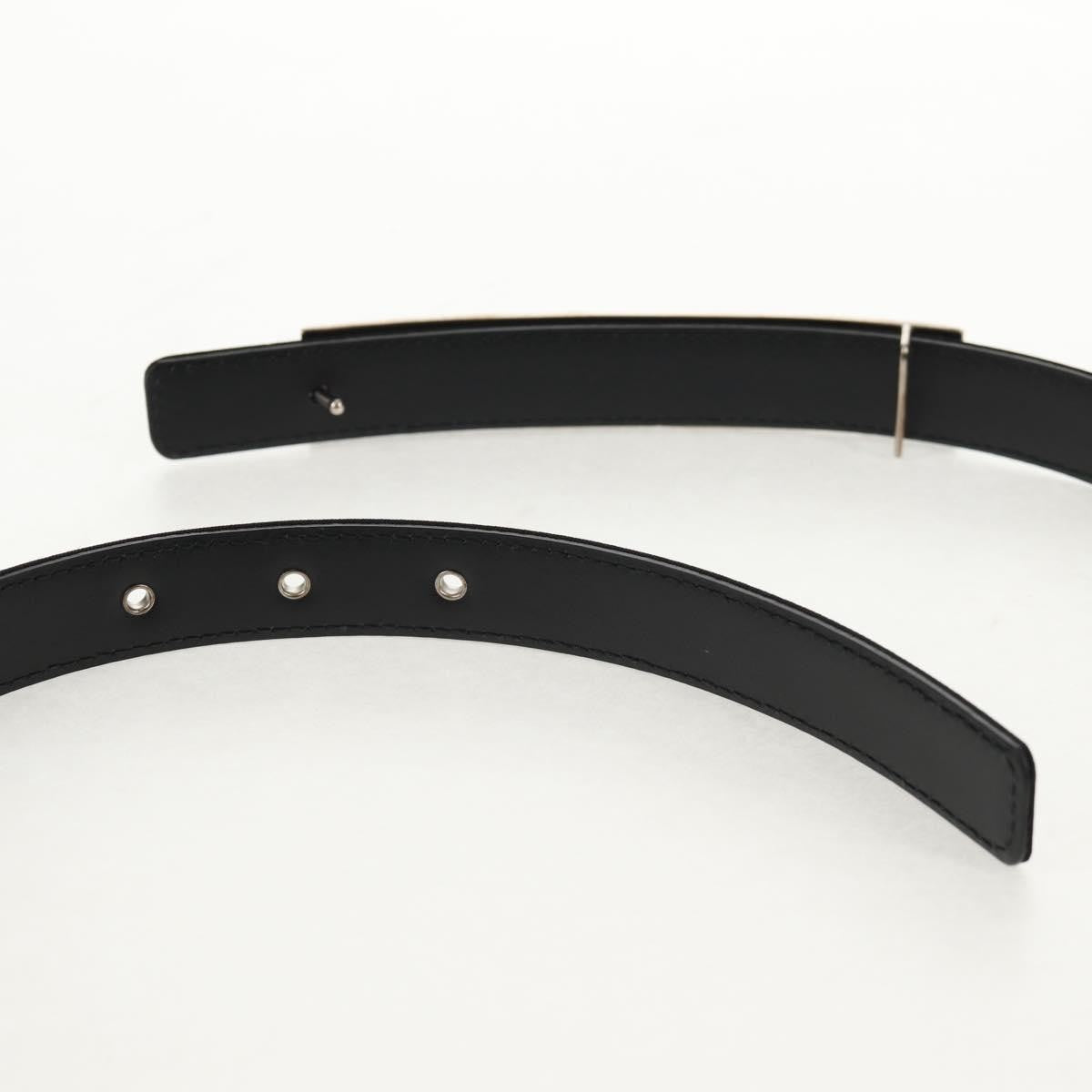 Chanel Logo Belt Leather with Metal and Crystals, Black, Leather, Belt