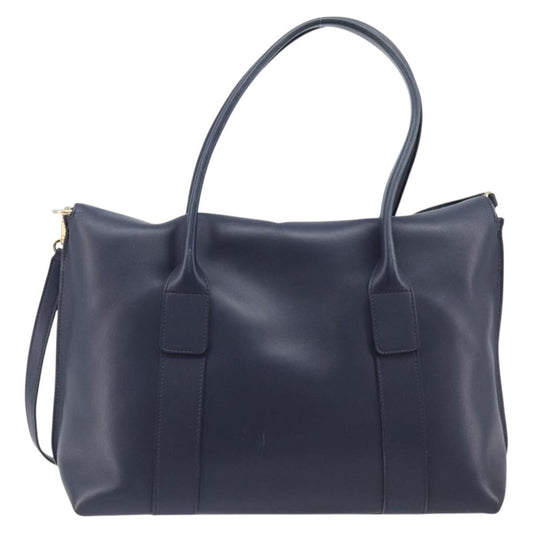 Salvatore Ferragamo Vintage Gancini Top Handle Leather, Navy, Leather, Handbag