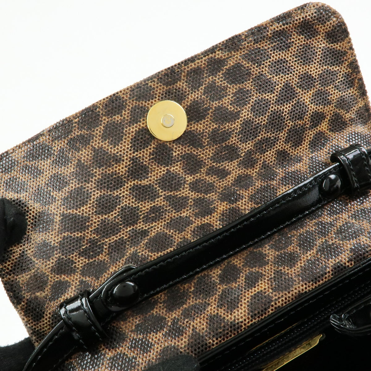 Loewe Vintage Velazquez Top Handle Leather, Black, Patent Leather, Handbag