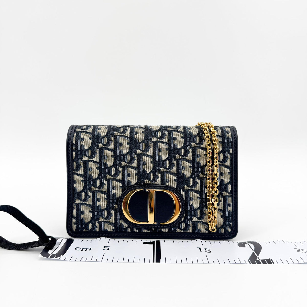Christian Dior 30 Montaigne 2-in-1 Oblique Canvas, Navy, Canvas, Clutch
