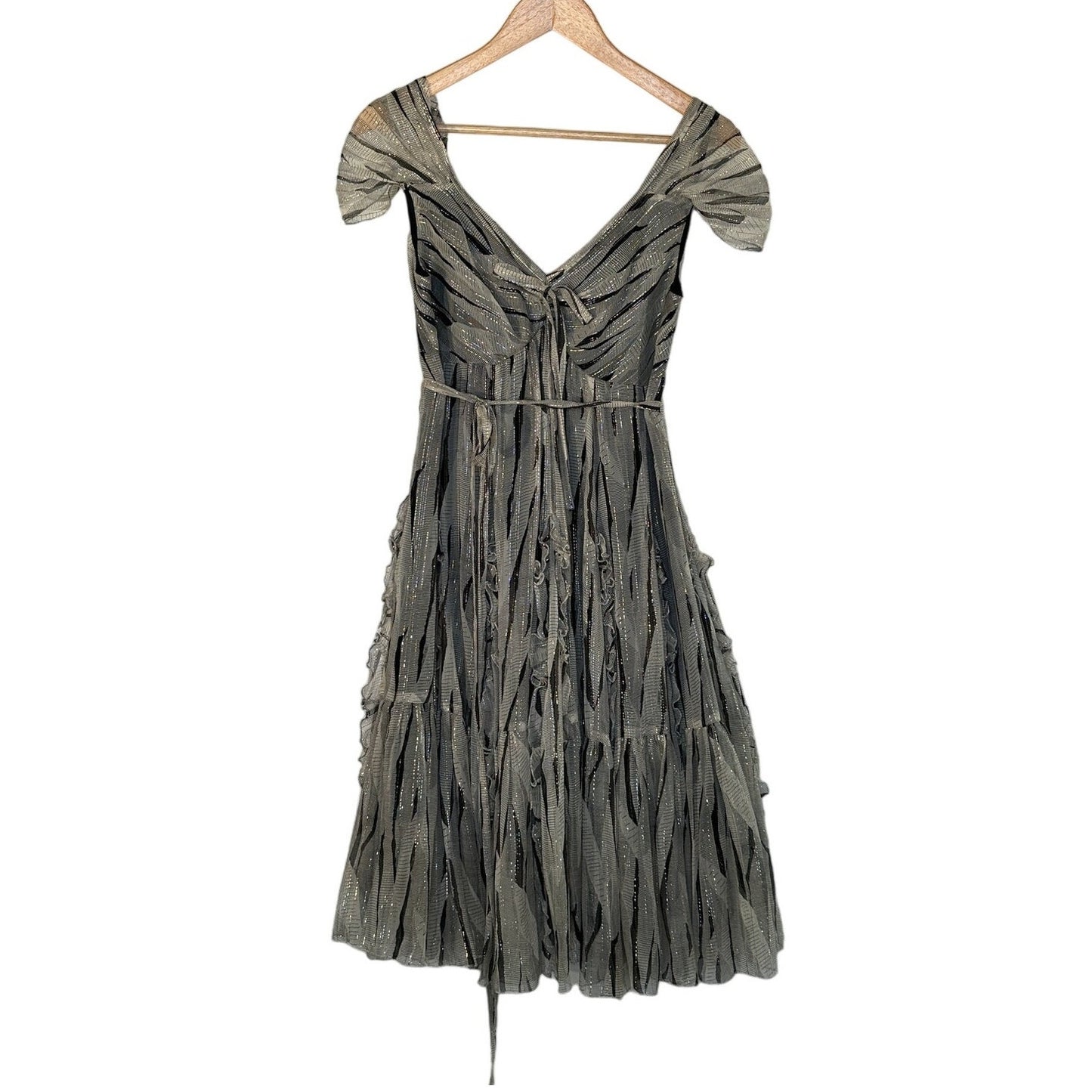 ANNA SUI Metallic Silk Blend Dress