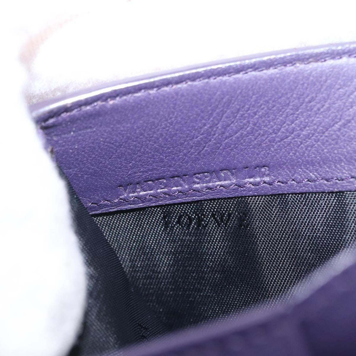 Loewe Anagram Trifold Flap Leather, Purple, Leather, Wallet