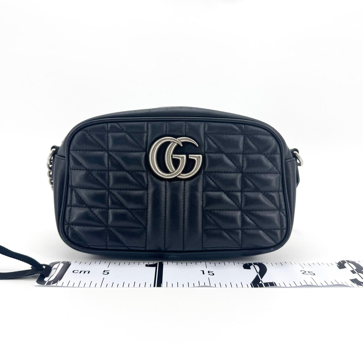 Gucci GG Marmont Matelasse Leather, Black, Leather, Shoulder Bag