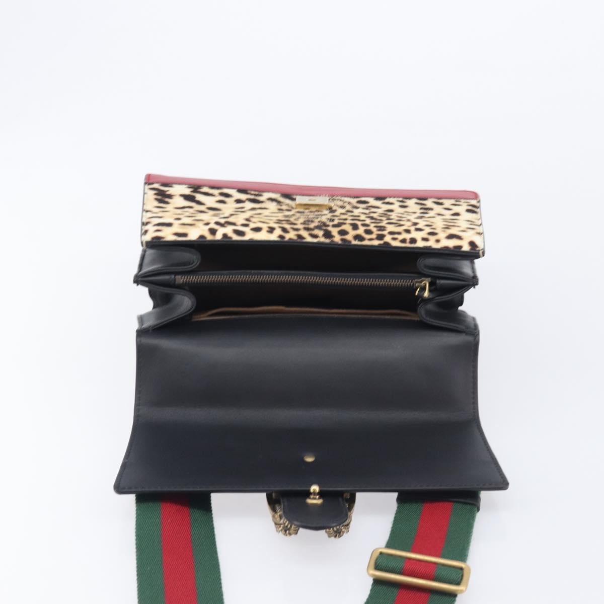 Gucci Dionysus Bamboo Top Handle Printed Pony Hair with Leather, Beige, Leather, Handbag