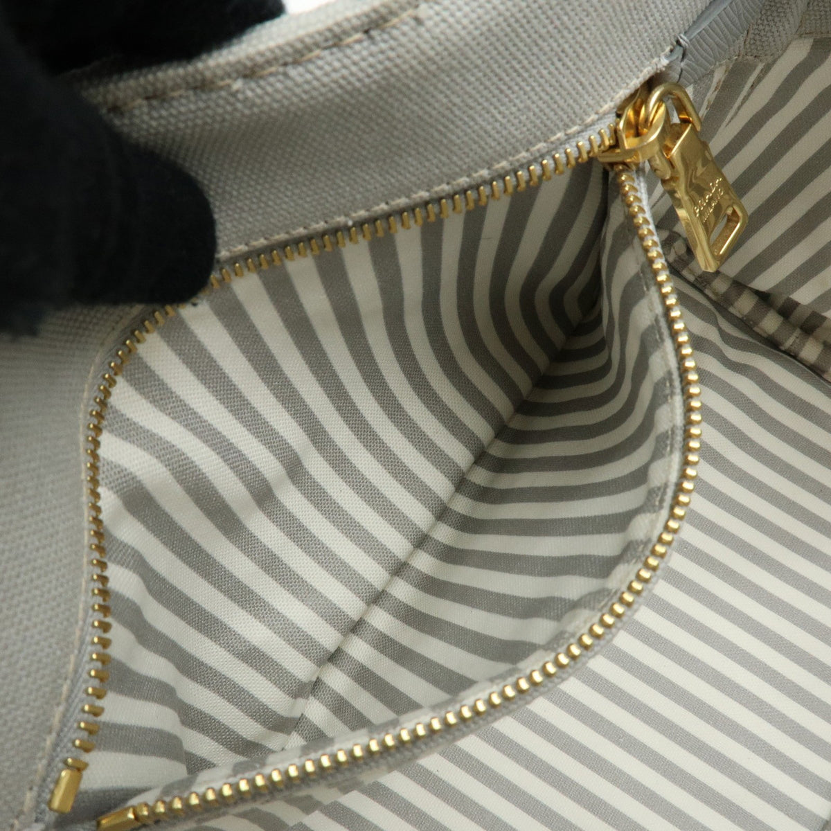 Prada Canapa Convertible Canvas, Gray, Canvas, Tote Bag