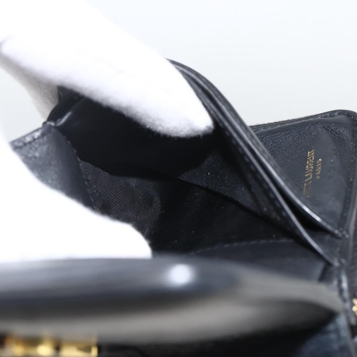 Saint Laurent Classic Monogram YSL Line Zip Around Leather, Black, Leather, Wallet