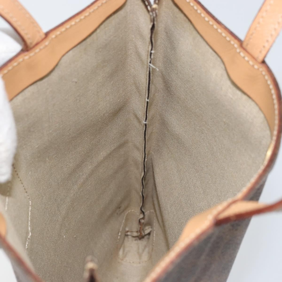 Celine Vintage Macadam Canvas and Leather, Brown, Canvas, Tote Bag