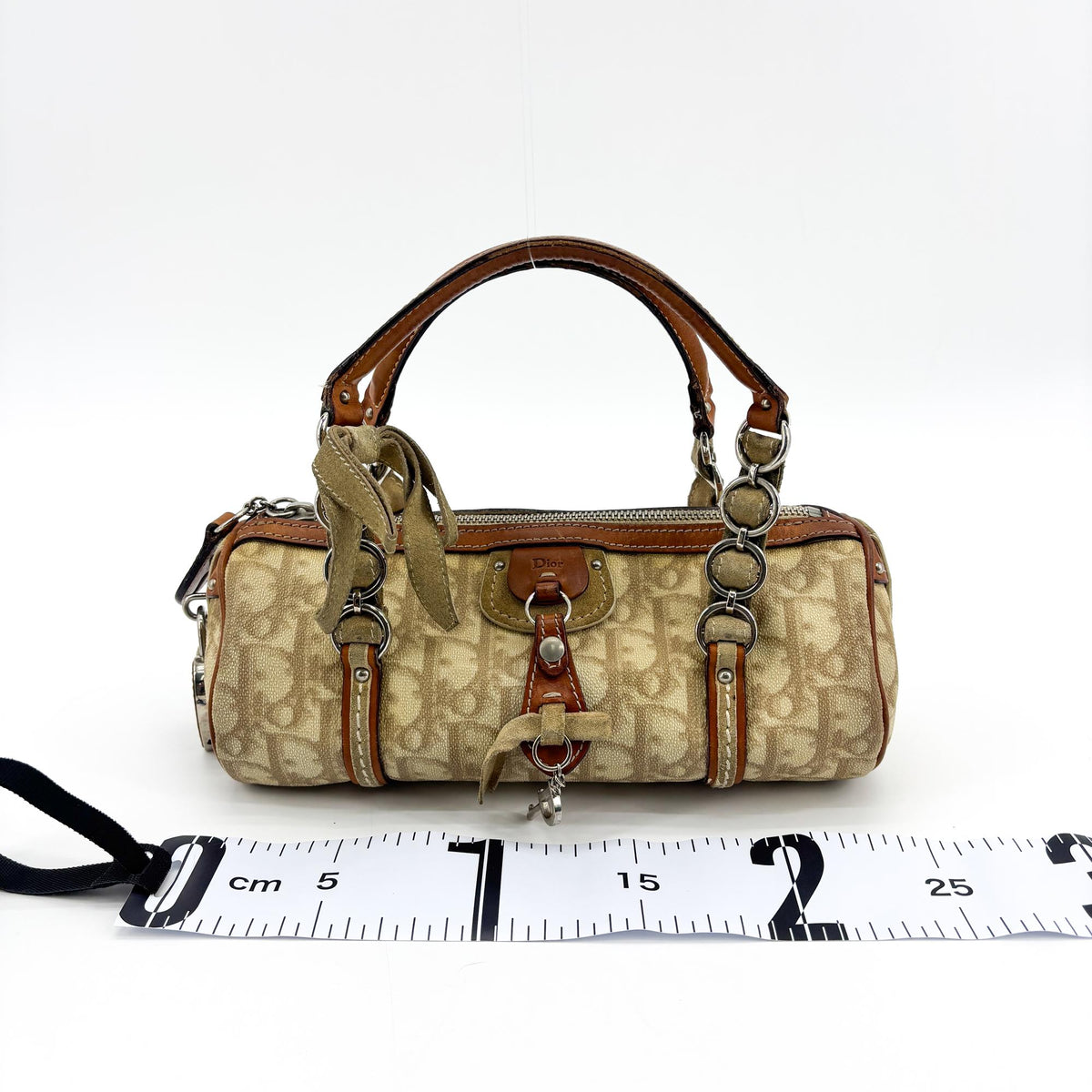 Christian Dior Vintage Trotter Romantique Boston Diorissimo Coated Canvas, Brown, Canvas, Handbag