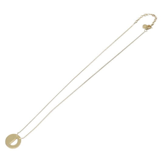 Christian Dior VIntage Circle Pendant Metal, Gold, Metal, Necklace
