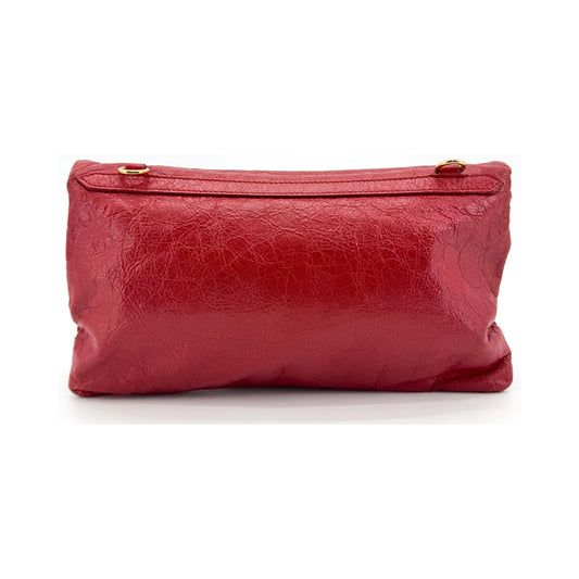 Balenciaga Classic Studs Envelope Strap Clutch Leather, Red, Leather, Clutch