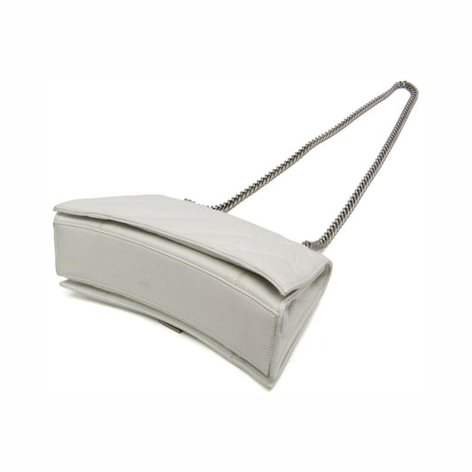 Balenciaga Crush Chain Flap Quilted Crushed Calfskin, White, Leather, Handbag