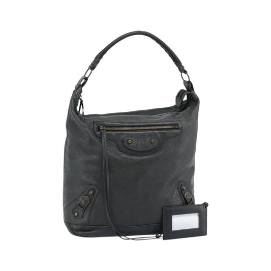 Balenciaga Giant Studs Day Hobo Leather, Green, Leather, Shoulder Bag