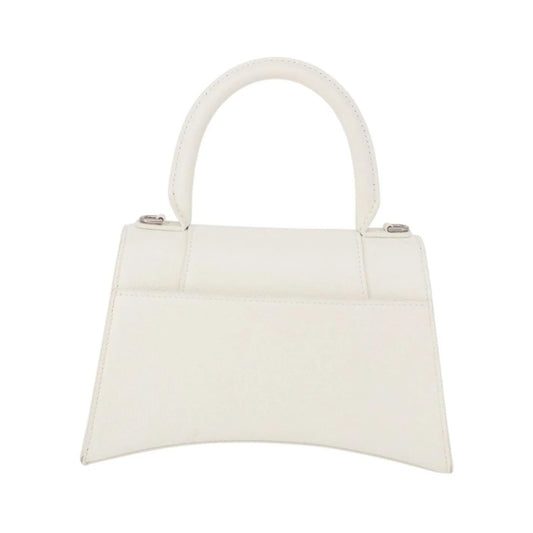 Balenciaga Hourglass Top Handle Leather, White, Leather, Handbag
