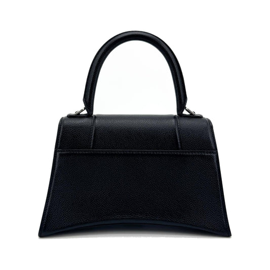 Balenciaga Hourglass Top Handle Leather, Black, Leather, Handbag