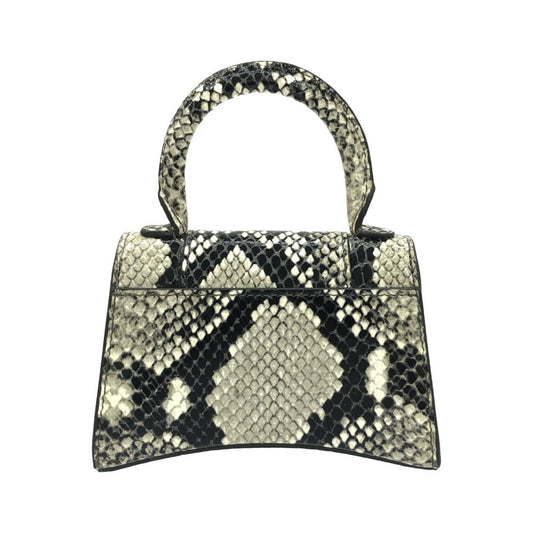 Balenciaga Hourglass Top Handle Printed Leather, Gray, Calfskin, Handbag