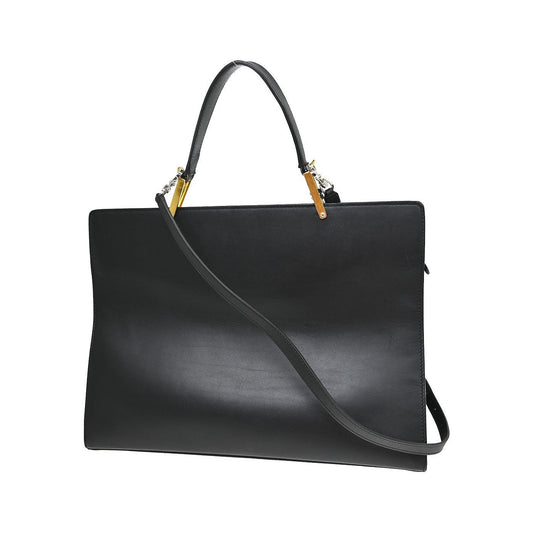 Balenciaga Le Dix Zip Cartable Top Handle Leather, Black, Leather, Handbag