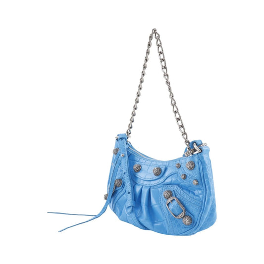 Balenciaga Shoulder PVC, Blue, Leather, Shoulder Bag