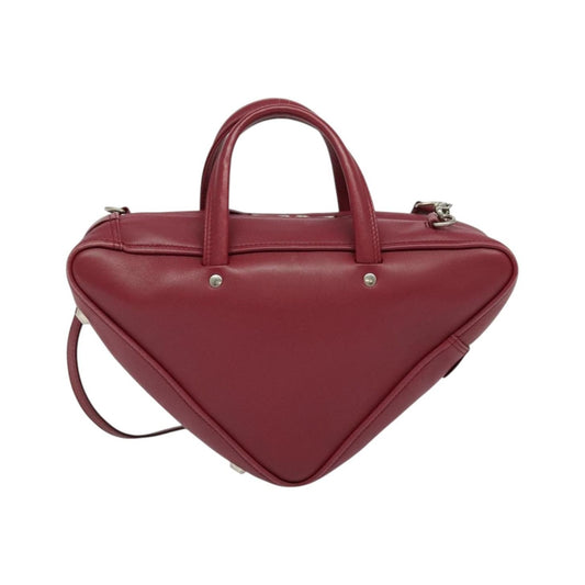 Balenciaga Triangle Duffle Leather, Red, Leather, Handbag