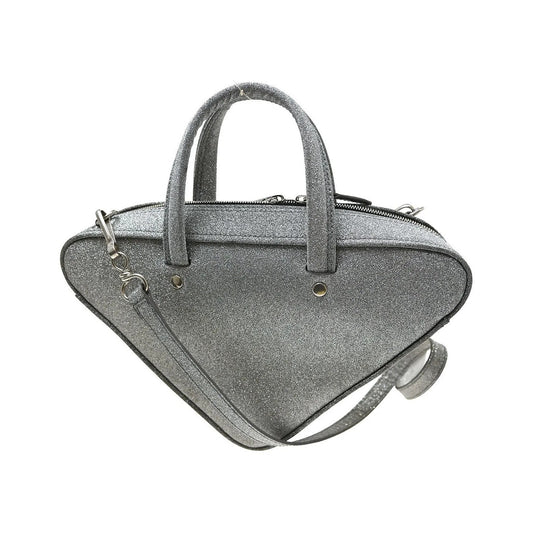 Balenciaga Triangle Leather, Silver, Leather, Handbag