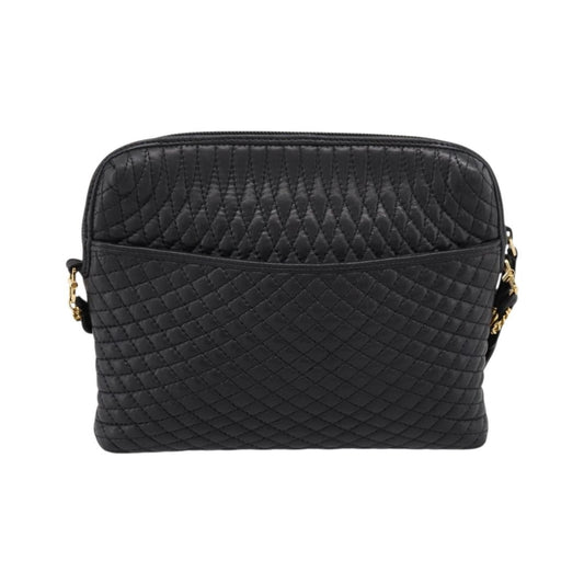 Bally Vintage Chain Quilted Leather, Black, Leather, Shoulder Bag