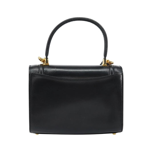 Bally Vintage Handbag Leather, Black, Leather, Handbag