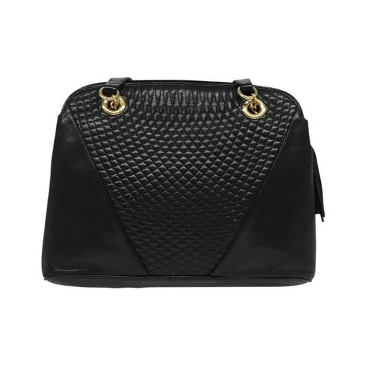 Bally Vintage Quilted leather, Black, Leather, Shoulder Bag