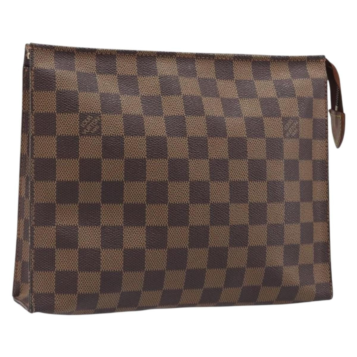 Louis Vuitton Toiletry Pouch Damier, Brown, Canvas, Clutch