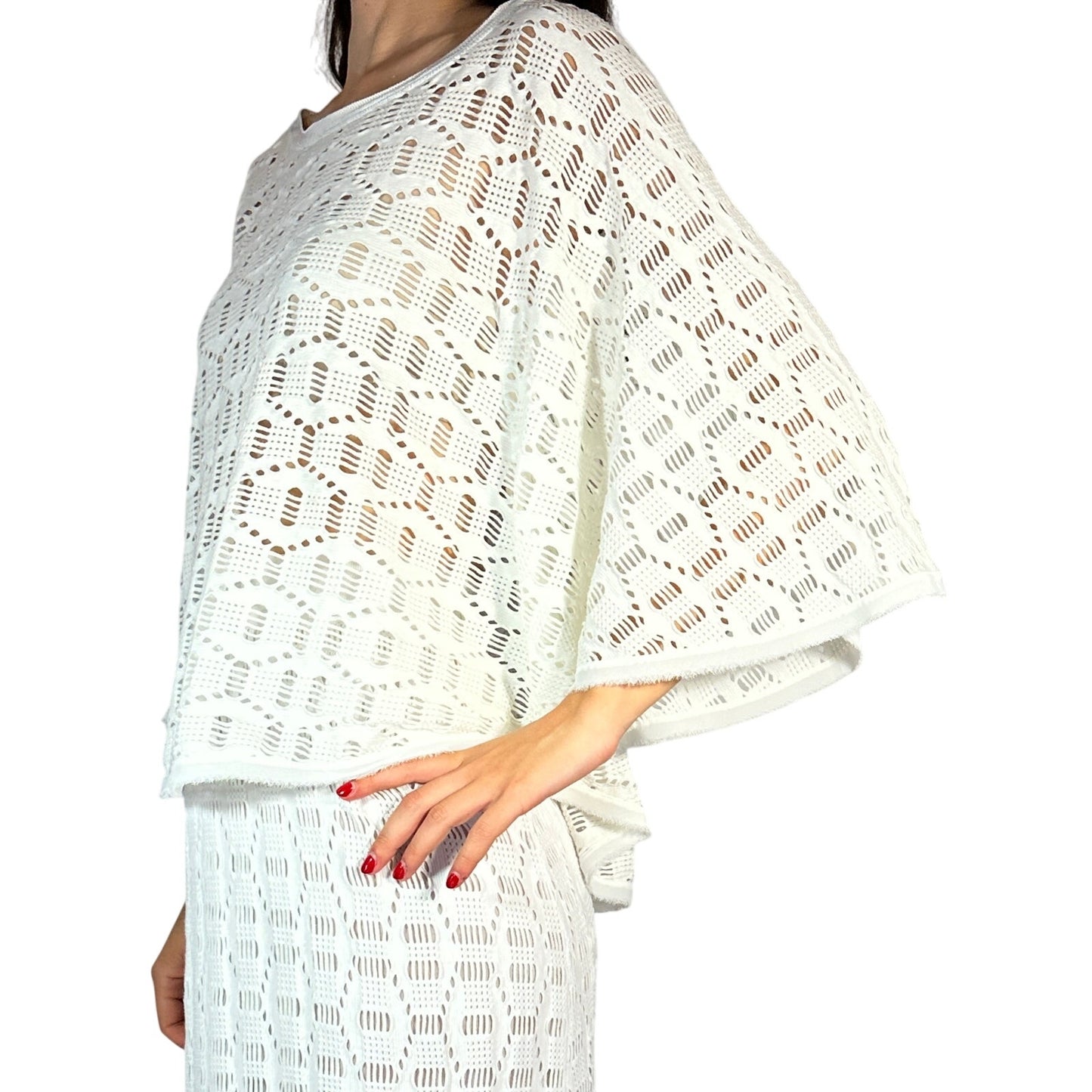 Pinko Open Knit White Top