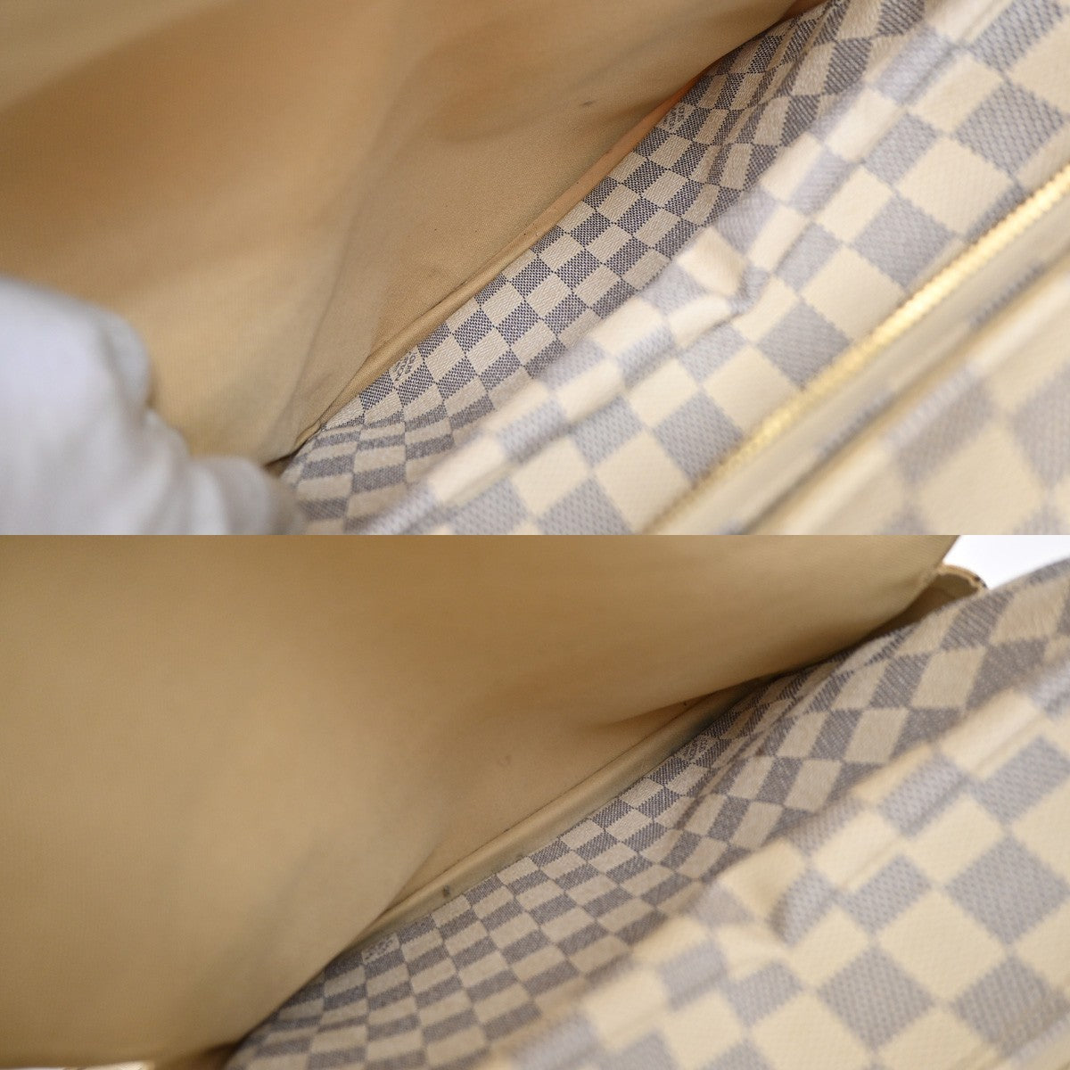 Louis Vuitton Naviglio Damier, White, Canvas, Shoulder Bag