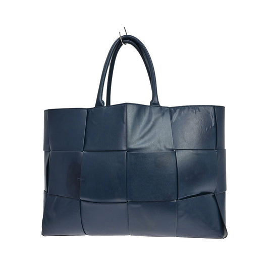 Bottega Veneta Arco Tote Maxi Intrecciato Leather, Navy, Leather, Tote Bag