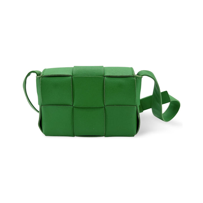 Bottega Veneta Cassette Maxi Intrecciato Leather, Green, Leather, Crossbody Bag