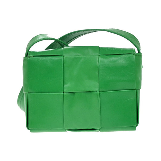 Bottega Veneta Cassette Maxi Intrecciato Leather, Green, Leather, Crossbody Bag