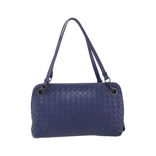 Bottega Veneta Compartment Chain Intrecciato Nappa, Blue, Leather, Shoulder Bag