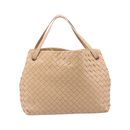Bottega Veneta Garda Intrecciato Nappa, Beige, Leather, Handbag