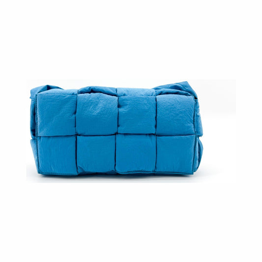 Bottega Veneta Padded Tech Cassette Intrecciato Nylon, Blue, Nylon, Crossbody Bag