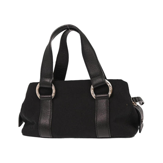 Bvlgari Logomania Handbag Canvas, Black, Canvas, Handbag