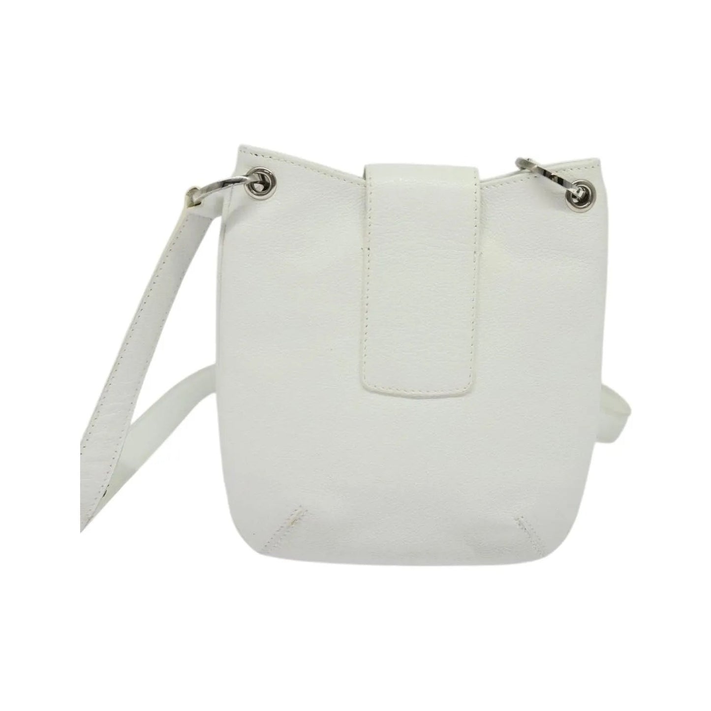 Bvlgari Vintage Leather, White, Leather, Shoulder Bag