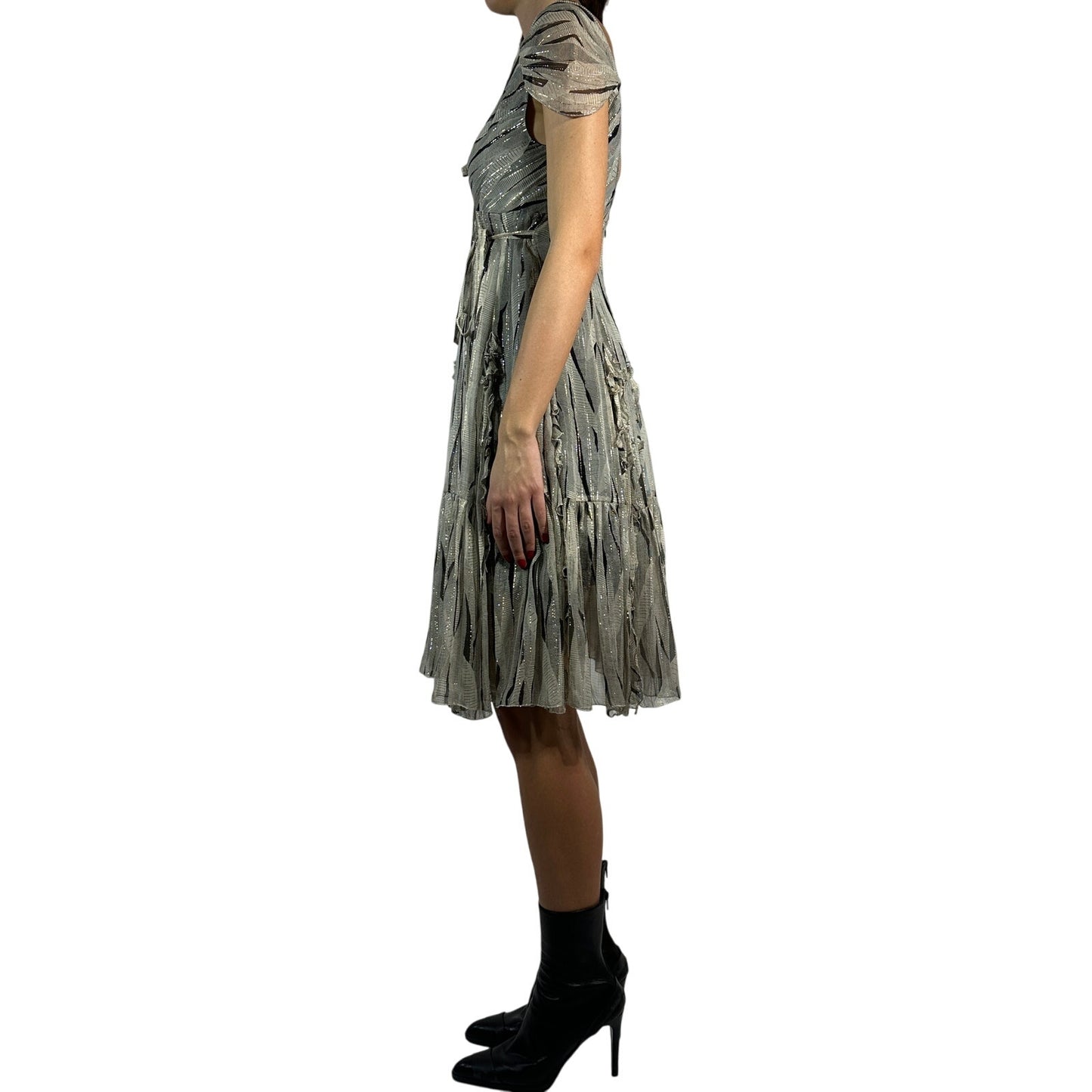 ANNA SUI Metallic Silk Blend Dress